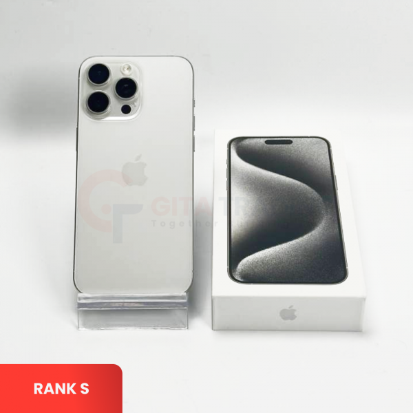 APPLE iPhone 15 Pro Max 5G White Titanium | ROM: 256GB | Battery Health: 96% | IMEI: 359779344484601 | RANK S