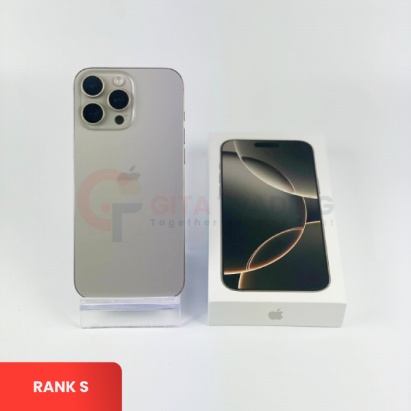 APPLE iPhone 16 Pro Max 5G Natural Titanium - SIM FREE | ROM: 256GB | Battery health 92% | IMEI: 351037795357968 | RANK S